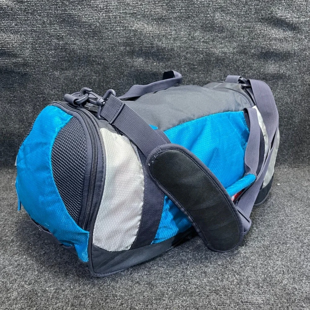 adidas Defender Small Duffle Bag Blue Grey Sports Gym Travel Gear Luggage